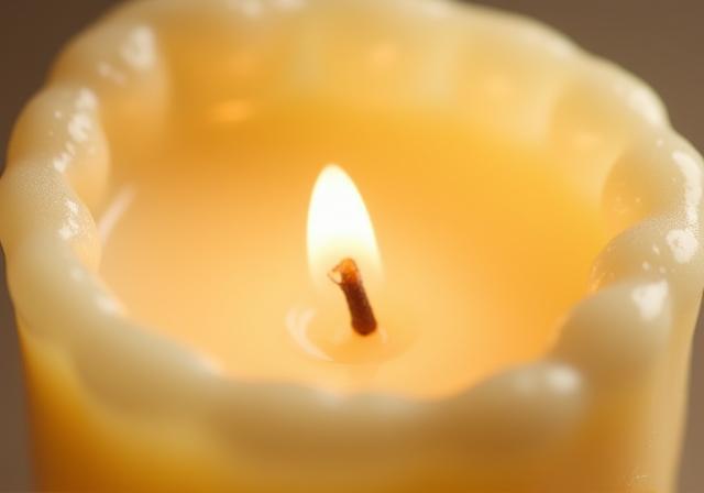 Detailaufnahme Hand Candle Textur